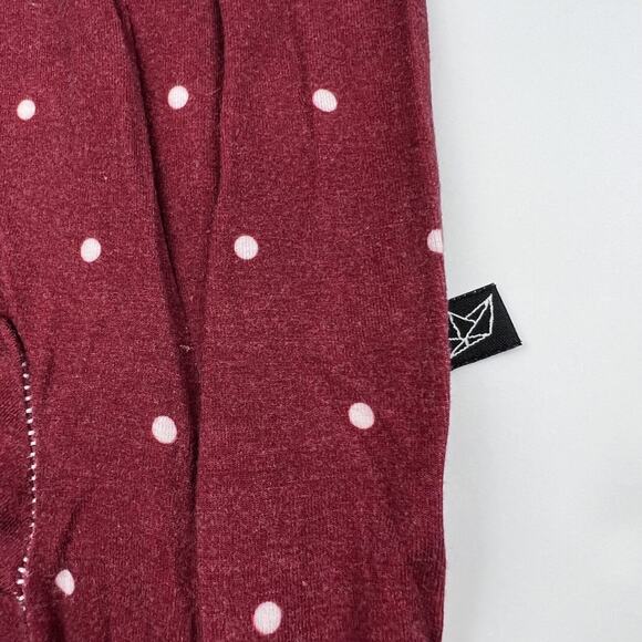 Peregrine Bamboo Maroon Polka Dot Footie Pajamas - Picture 3 of 10